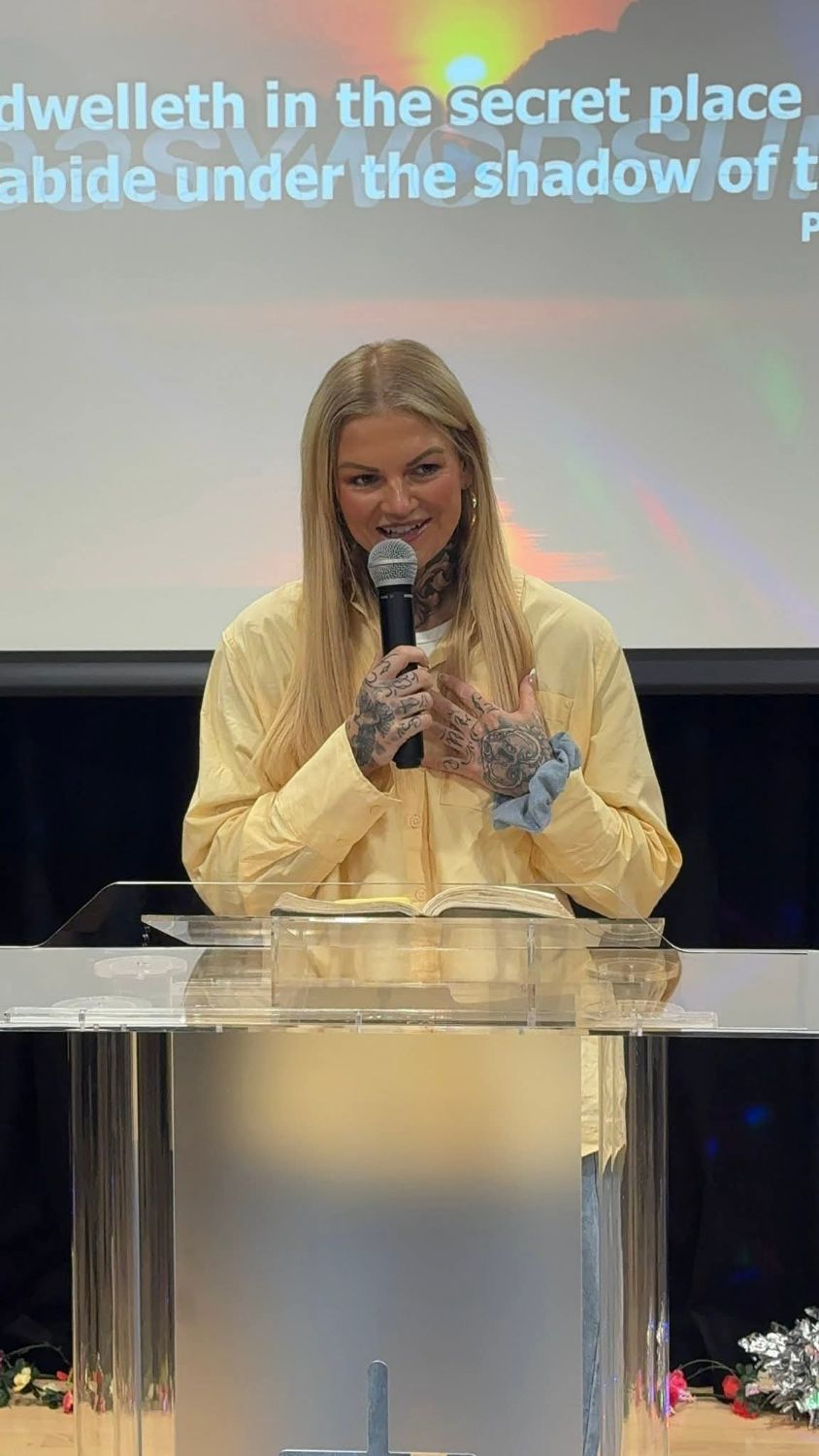 Guest speaker ministering the Word at EBM